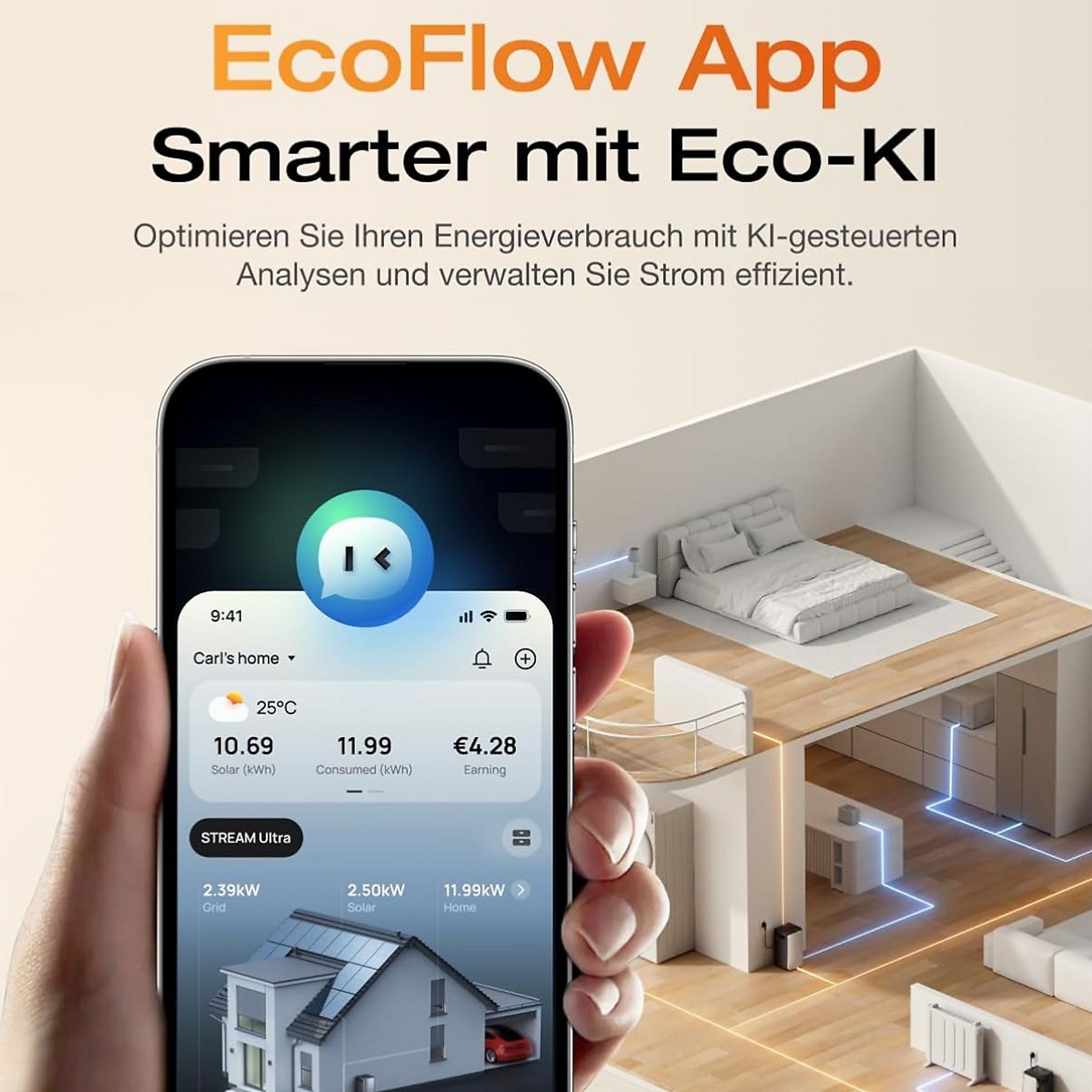 ECOFLOW STREAM Ultra et 5×AC Pro, câble, compteur intelligent, batterie solaire, noir – Image 8