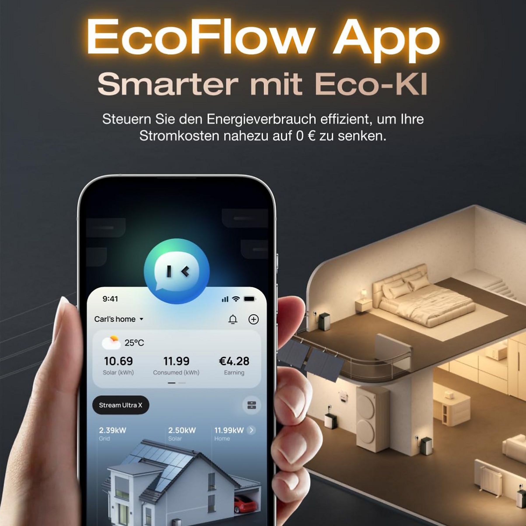 ECOFLOW STREAM Ultra X 3,84 kWh, 4 MPPT, batterie LFP batterie solaire noir – Image 7
