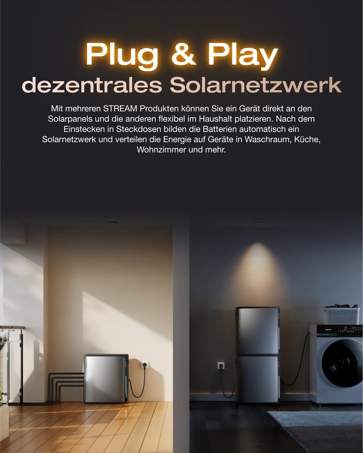 ECOFLOW STREAM Ultra et STREAM AC Pro, batterie solaire à câble parallèle noir – Image 14