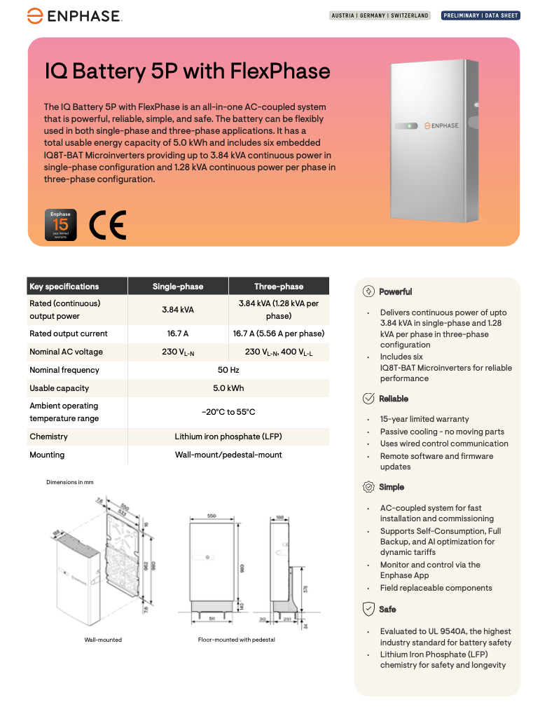 Batterie ENPHASE IQ 5P Flexph. Stockage d'énergie – Image 3