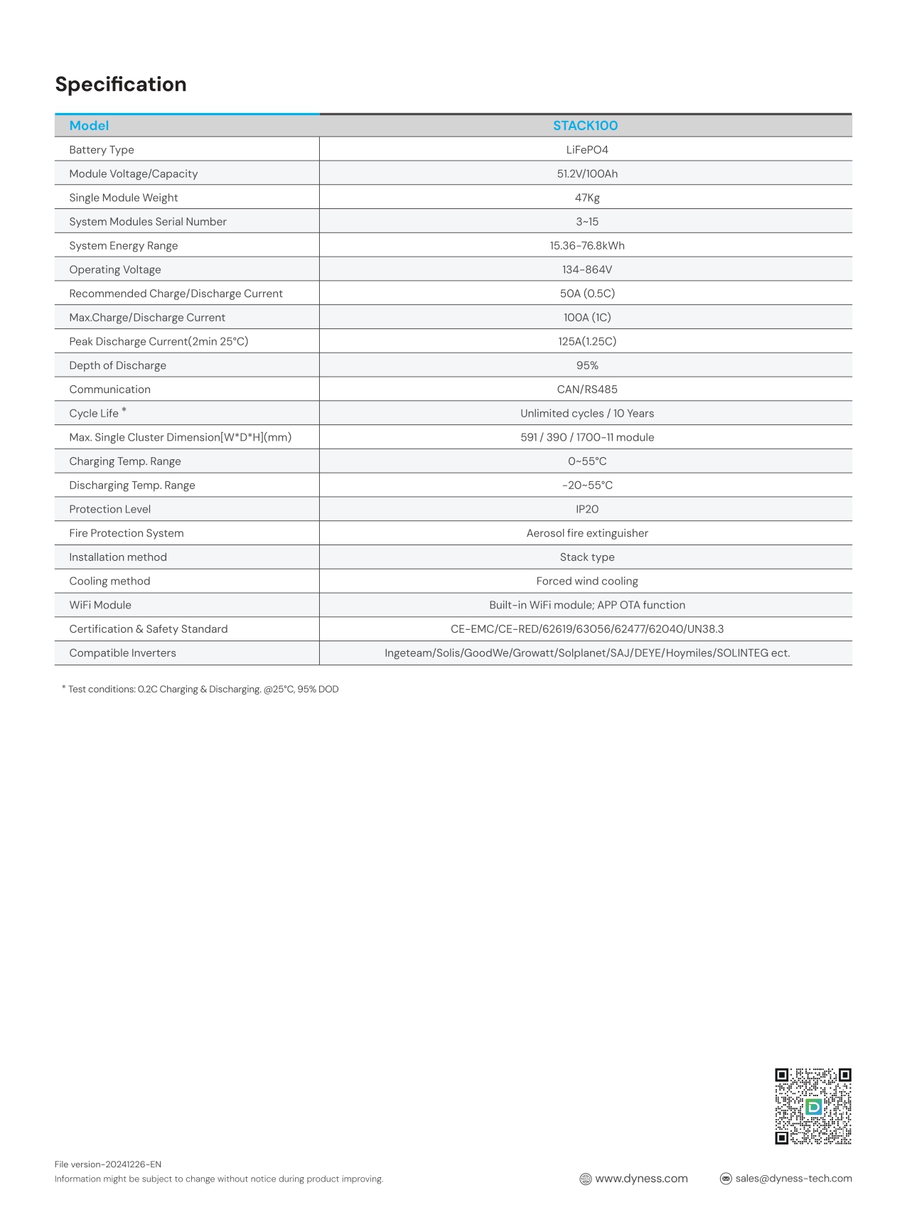 Stockage d'énergie Dyness STACK 100-4s – Image 7